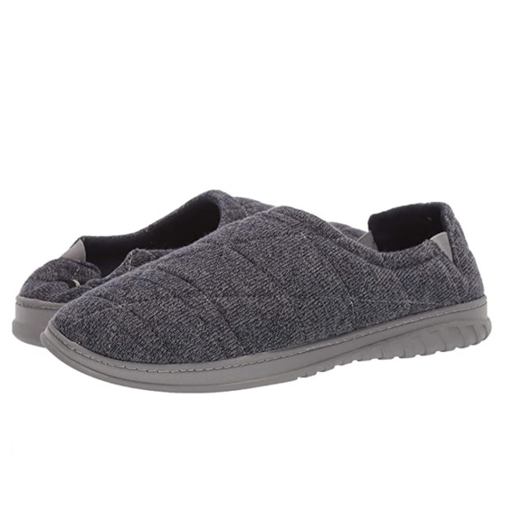 New Men's Dearfoams Heathered Knit Closed Slippers Size Large 11/12 - Picture 1 of 14